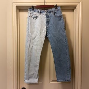 Two Tone Levi’s 501 Cropped Straight Leg Jeans